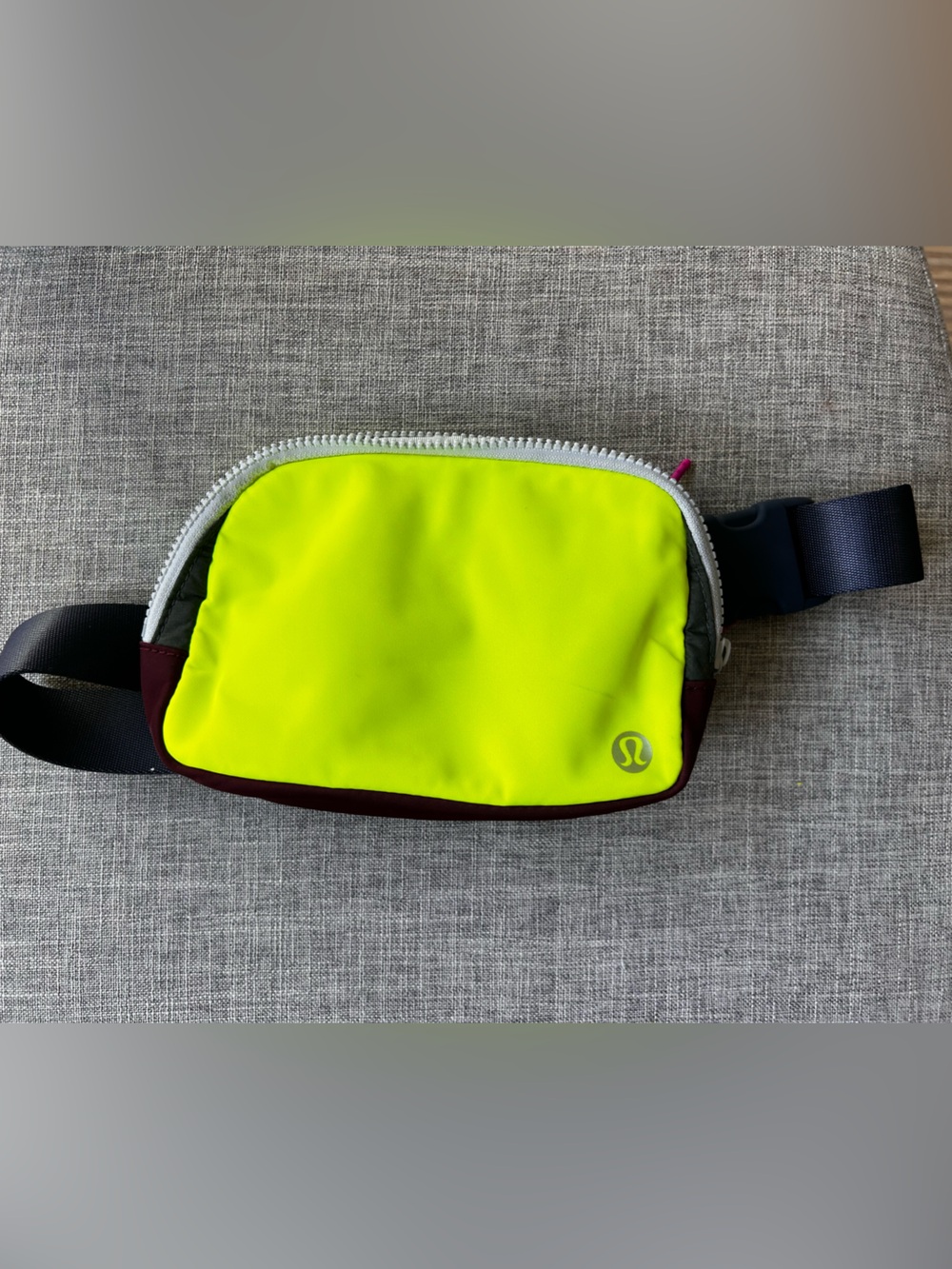 lululemon athletica Neon Yellow and Burgundy 1L Belt Bag